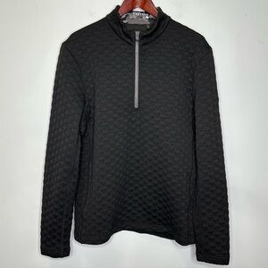 SOLD! SOLD!Greyson Men’s Black Signature Logo Quilted 1/4 Zip Pullover